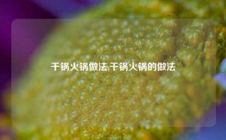 干锅火锅做法,干锅火锅的做法