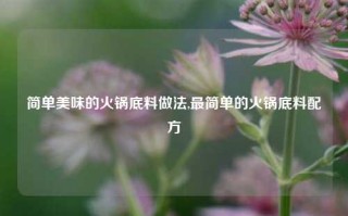 简单美味的火锅底料做法,最简单的火锅底料配方