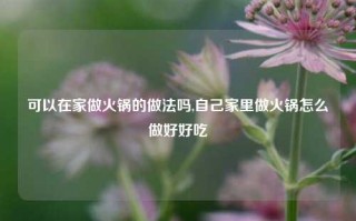 可以在家做火锅的做法吗,自己家里做火锅怎么做好好吃