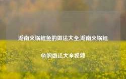 湖南火锅鲤鱼的做法大全,湖南火锅鲤鱼的做法大全视频