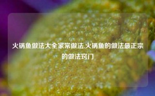 火锅鱼做法大全家常做法,火锅鱼的做法最正宗的做法窍门