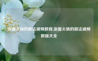 泡面火锅的做法视频教程,泡面火锅的做法视频教程大全