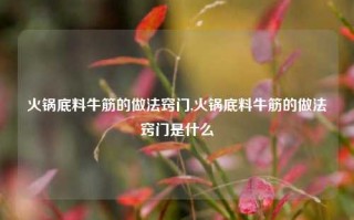 火锅底料牛筋的做法窍门,火锅底料牛筋的做法窍门是什么