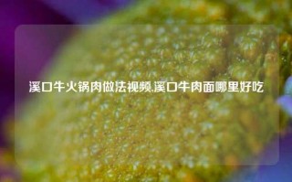 溪口牛火锅肉做法视频,溪口牛肉面哪里好吃