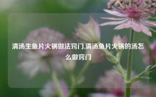 清汤生鱼片火锅做法窍门,清汤鱼片火锅的汤怎么做窍门