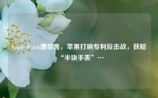 Apple Watch遭禁售，苹果打响专利反击战，获赔“半块手表”…