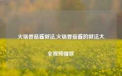 火锅香菇酱做法,火锅香菇酱的做法大全视频播放