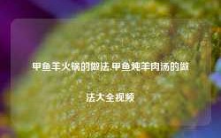 甲鱼羊火锅的做法,甲鱼炖羊肉汤的做法大全视频