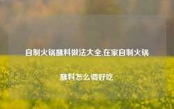 自制火锅蘸料做法大全,在家自制火锅蘸料怎么调好吃