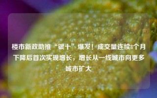 楼市新政助推“银十”爆发！成交量连续8个月下降后首次实现增长，增长从一线城市向更多城市扩大