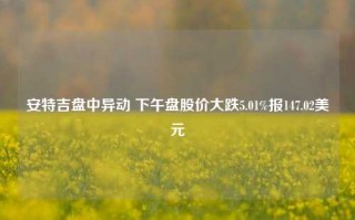 安特吉盘中异动 下午盘股价大跌5.01%报147.02美元