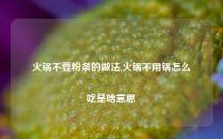 火锅不要粉条的做法,火锅不用锅怎么吃是啥意思