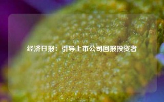 经济日报：引导上市公司回报投资者