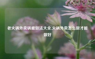 老火锅外卖锅底做法大全,火锅外卖怎么做才能做好