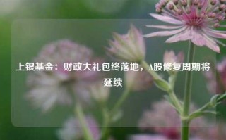 上银基金：财政大礼包终落地，A股修复周期将延续