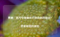 贾康：地方专项债找不到合适的项目？这是明显的误区