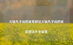 火锅丸子汤的家常做法火锅丸子汤的家常做法大全家常