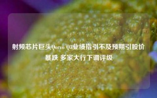 射频芯片巨头Qorvo Q3业绩指引不及预期引股价暴跌 多家大行下调评级