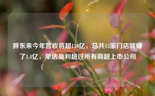 胖东来今年营收将超150亿，总共13家门店就赚了1.4亿，单店盈利超过所有商超上市公司