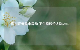 海川证券盘中异动 下午盘股价大涨5.21%