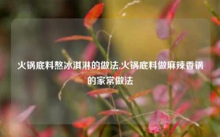 火锅底料熬冰淇淋的做法,火锅底料做麻辣香锅的家常做法