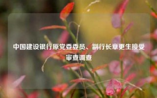 中国建设银行原党委委员、副行长章更生接受审查调查