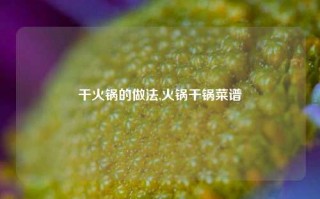 干火锅的做法,火锅干锅菜谱