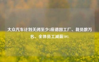 大众汽车计划关闭至少3座德国工厂、裁员数万名、全体员工减薪10%