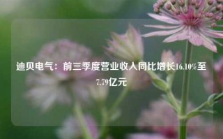 迪贝电气：前三季度营业收入同比增长16.10%至7.79亿元