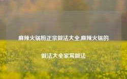 麻辣火锅粉正宗做法大全,麻辣火锅的做法大全家常做法