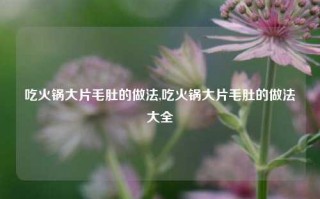 吃火锅大片毛肚的做法,吃火锅大片毛肚的做法大全