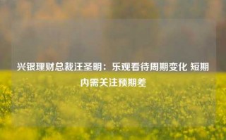 兴银理财总裁汪圣明：乐观看待周期变化 短期内需关注预期差