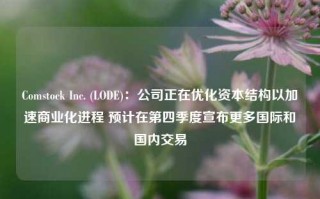 Comstock Inc. (LODE)：公司正在优化资本结构以加速商业化进程 预计在第四季度宣布更多国际和国内交易