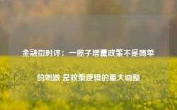 金融街时评：一揽子增量政策不是简单的刺激 是政策逻辑的重大调整