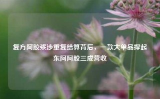 复方阿胶浆涉重复结算背后，一款大单品撑起东阿阿胶三成营收