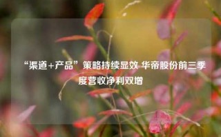 “渠道+产品”策略持续显效 华帝股份前三季度营收净利双增