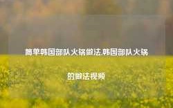 简单韩国部队火锅做法,韩国部队火锅的做法视频