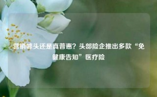 营销噱头还是真普惠？头部险企推出多款“免健康告知”医疗险