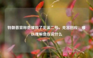 特朗普宣称他摧毁了北溪二号，克宫回应：难以理解他在说什么