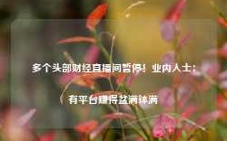 多个头部财经直播间暂停！业内人士：有平台赚得盆满钵满