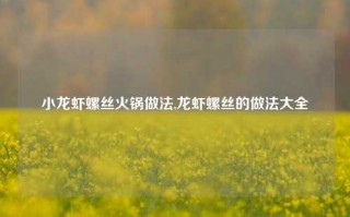 小龙虾螺丝火锅做法,龙虾螺丝的做法大全