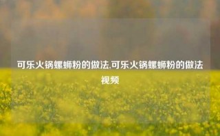 可乐火锅螺蛳粉的做法,可乐火锅螺蛳粉的做法视频