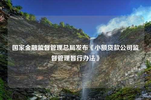 国家金融监督管理总局发布《小额贷款公司监督管理暂行办法》